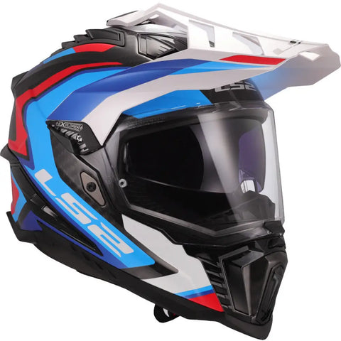 Casco LS2 MX701 Explorer Carbon Frontier II White/Blue/Red