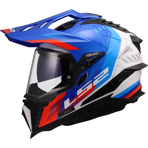 Casco LS2 MX701 Explorer Hexa White/Blue/Red