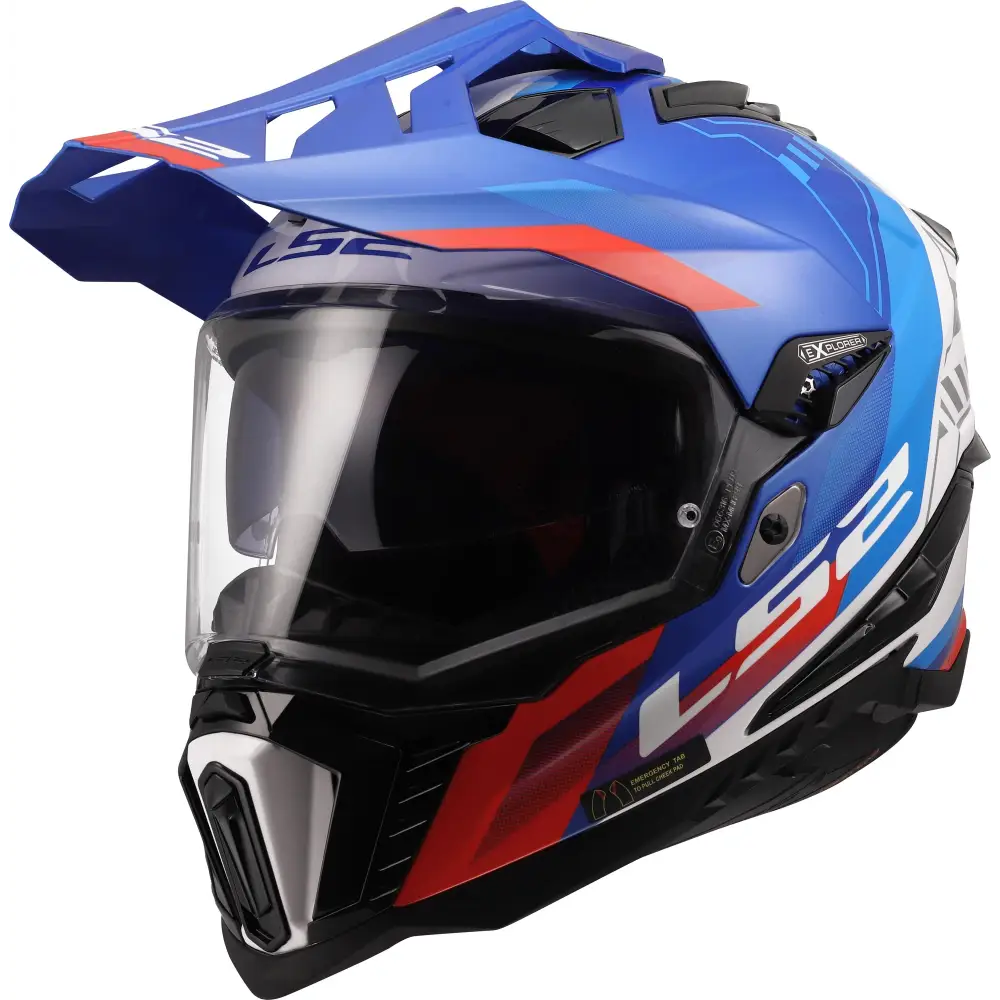 Casco LS2 MX701 Explorer Hexa White/Blue/Red
