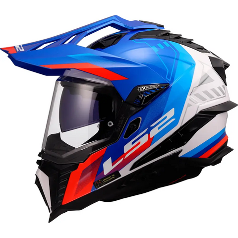 Casco LS2 MX701 Explorer Hexa White/Blue/Red