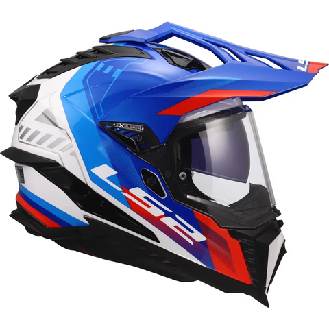 Casco LS2 MX701 Explorer Hexa White/Blue/Red