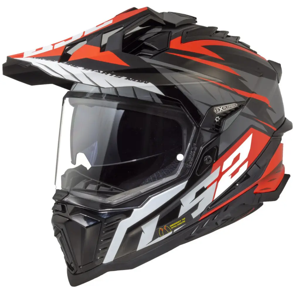 Casco LS2 MX701 Explorer HPFC ECE 22.06 Spire Black/Titanium/Red
