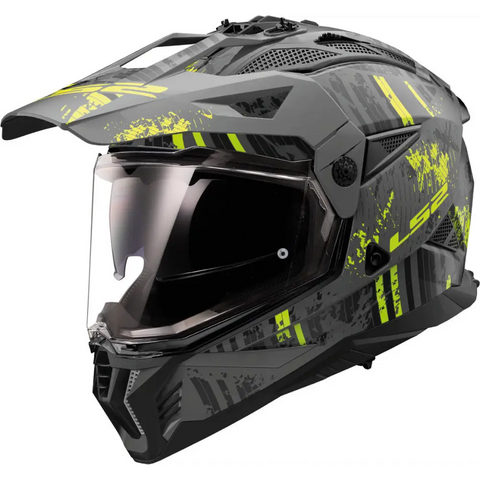 Casco LS2 MX702 Pioneer ll Crazy Matt Black/Hi-Viz Yellow
