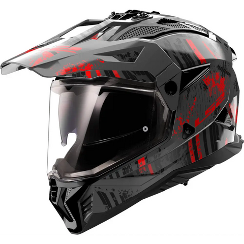 Casco LS2 MX702 Pioneer ll Crazy Matt Black/Red