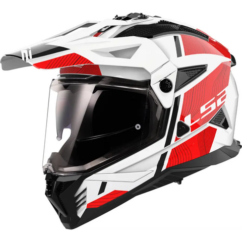 Casco LS2 MX702 Pioneer ll Hill White/Red