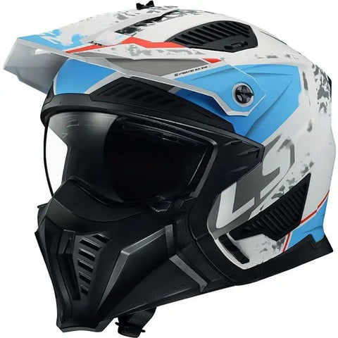 Casco LS2 OF606 Drifter Devor 22.06 Matt White/Blue