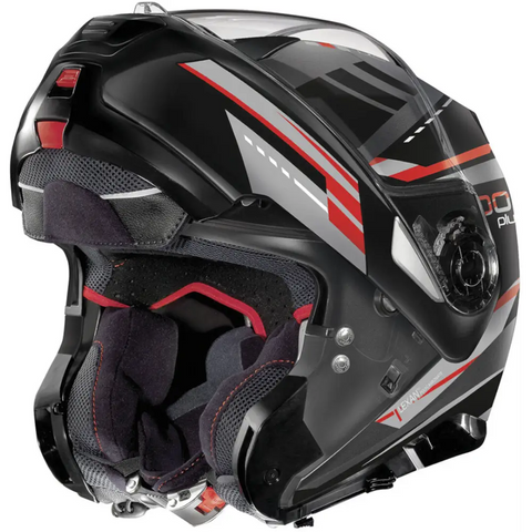 Casco Nolan N100-5 Plus Illuvium N-Com Flat Lava Grey/Red