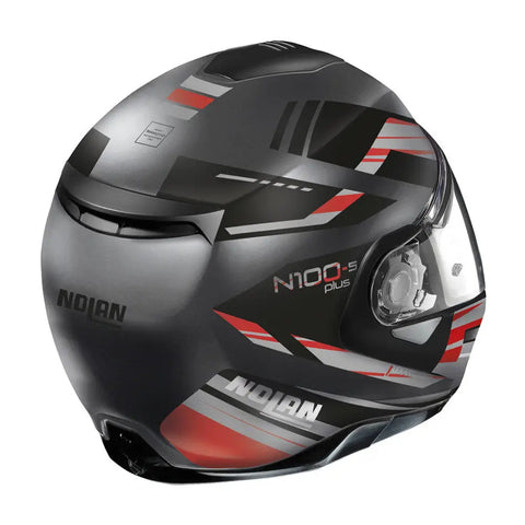 Casco Nolan N100-5 Plus Illuvium N-Com Flat Lava Grey/Red