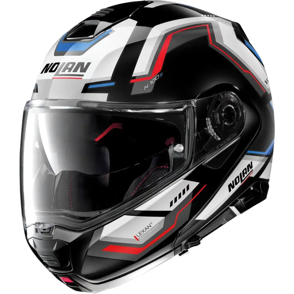 Casco Nolan N100-5 Upwind N-COM Black/White/Blue/Red