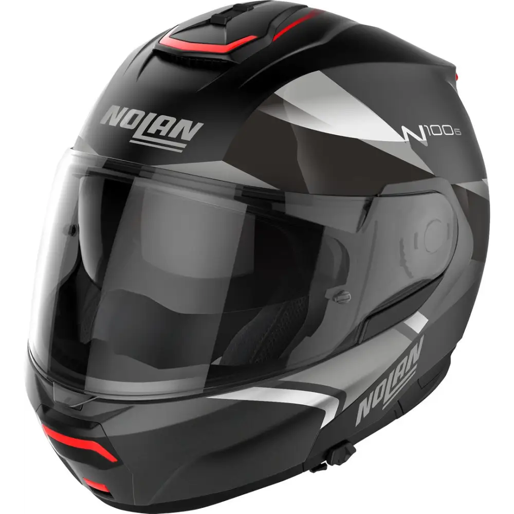 Casco Nolan N100-6 Paloma N-Com Flat Black/Silver/Flat Lava Grey