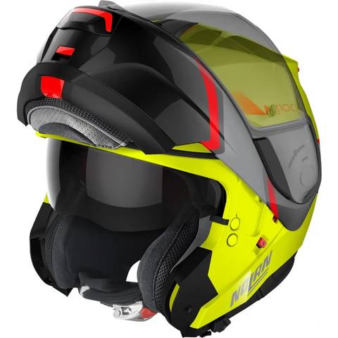 Casco Nolan N100-6 Paloma N-Com LED Yellow/Red/Silver/Glossy Black