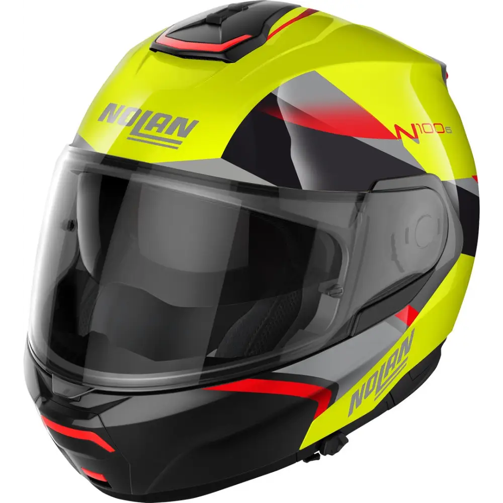 Casco Nolan N100-6 Paloma N-Com LED Yellow/Red/Silver/Glossy Black