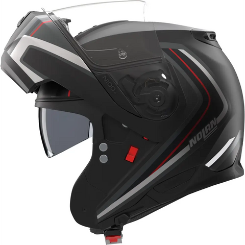Casco Nolan N100-6 Radiante 357 Black/Silver/Red