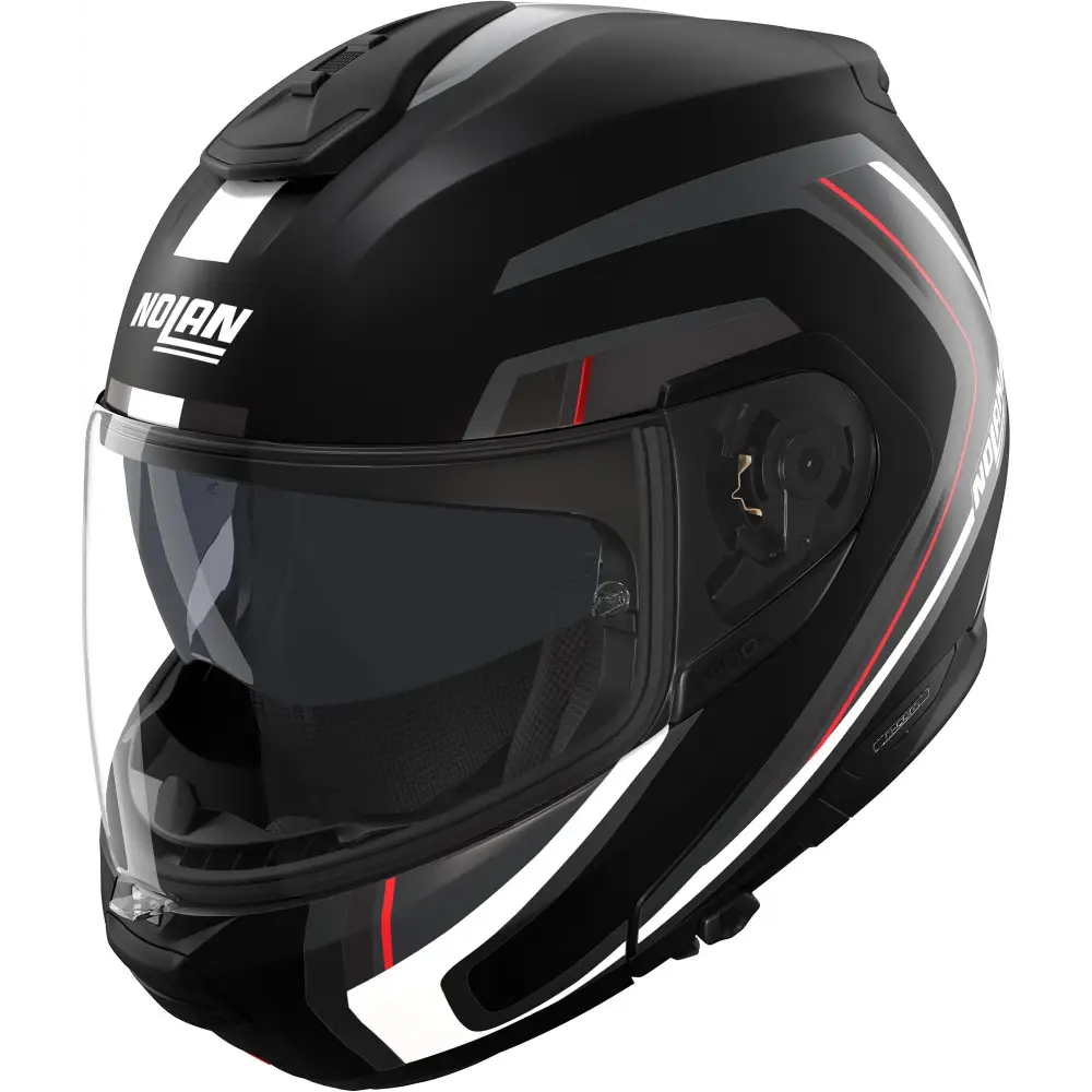 Casco Nolan N100-6 Radiante 357 Black/Silver/Red
