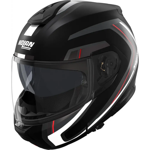 Casco Nolan N100-6 Radiante 357 Black/Silver/Red