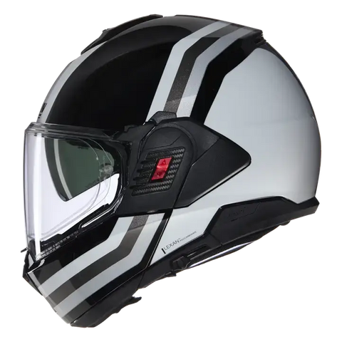 Casco Nolan N120-1 Lineo 348 Black/White/Silver