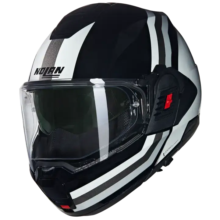 Casco Nolan N120-1 Lineo 348 Black/White/Silver
