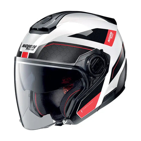 Casco Nolan N40-5 Pivot N-Com Metal White/Black/Red