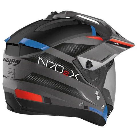 Casco Nolan N70-2 X Earthquake N-COM ECE 22-06 Flat Grey/Blue