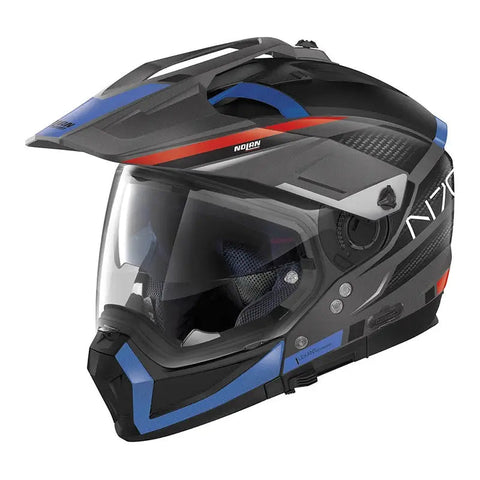 Casco Nolan N70-2 X Earthquake N-COM ECE 22-06 Flat Grey/Blue