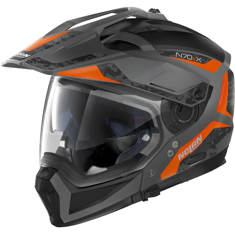 Casco Nolan N70-2 X Torpedo N-COM ECE 22-06 Flat Lava Gray/Orange