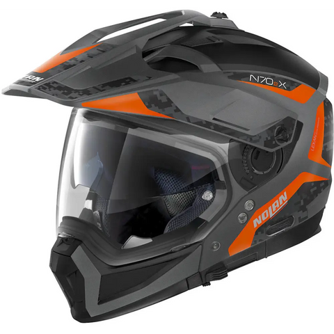 Casco Nolan N70-2 X Torpedo N-COM ECE 22-06 Flat Lava Gray/Orange