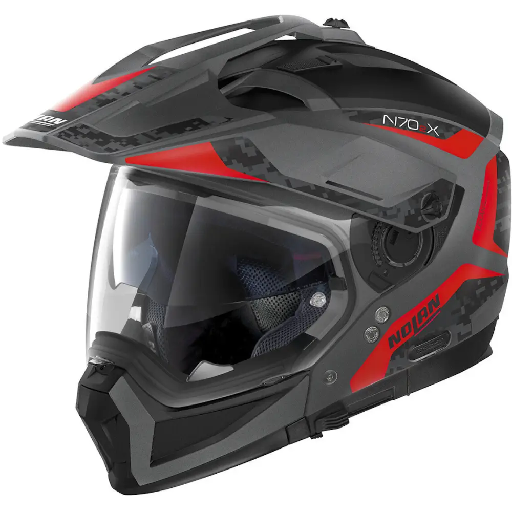 Casco Nolan N70-2 X Torpedo N-COM ECE 22-06 Flat Lava Gray/Red