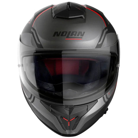 Casco Nolan N80-8 Astute N-COM Flat Lava Gray/Red