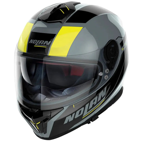 Casco Nolan N80-8 Mandrake N-COM Slate Gray/Yellow