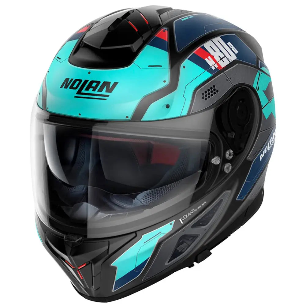 Casco Nolan N80-8 Starscream N-COM Flat Black/Turquoise
