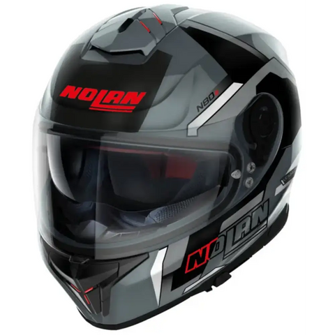 Casco Nolan N80-8 Wanted N-COM Slate Gray/Red/Black/White