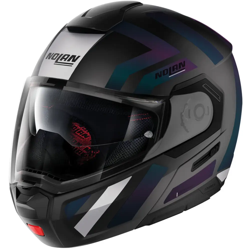 Casco Nolan N90-3 Laneway N-COM Flat Black/Blue/Purple