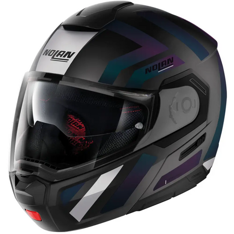 Casco Nolan N90-3 Laneway N-COM Flat Black/Blue/Purple