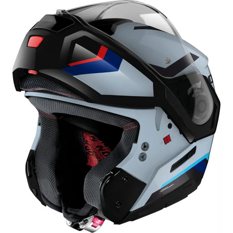 Casco Nolan N90-3 Lighthouse N-COM ECE 22-06 Zephyr White/Blue/Glossy Black