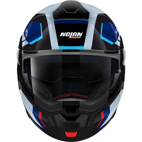 Casco Nolan N90-3 Lighthouse N-COM ECE 22-06 Zephyr White/Blue/Glossy Black