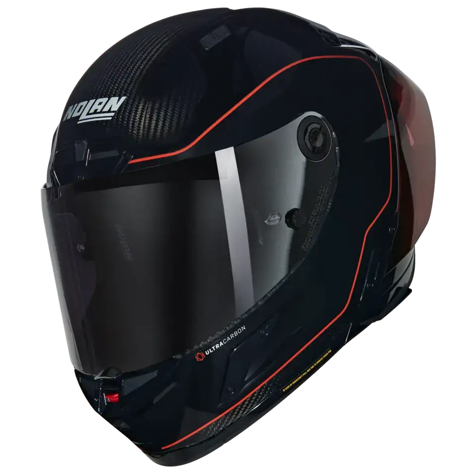 Visera Nolan X-804 RS Ultra Carbon - Para Casco X-804 RS, Preparada Para Pinlock, Rojo Iridio
