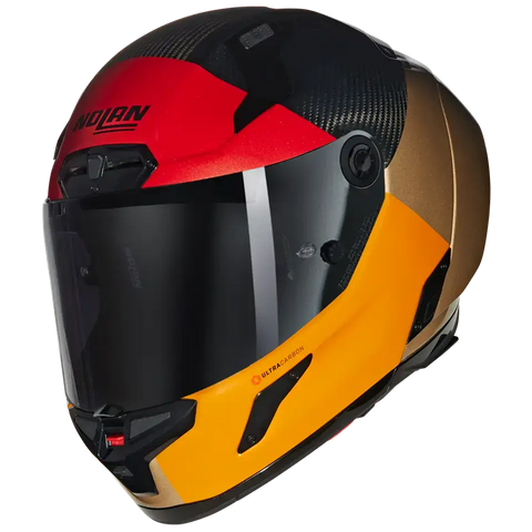 Casco Nolan X-804 RS Ultra Carbon Blocco 349 Visceral Red/Sand/Orange
