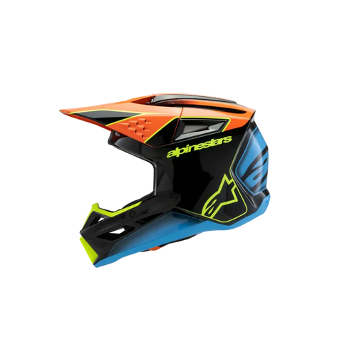 Casco para Niño Alpinestars SM3 Youth ECE06/DOT Fray Black/Orange/Yellow Fluo Glossy