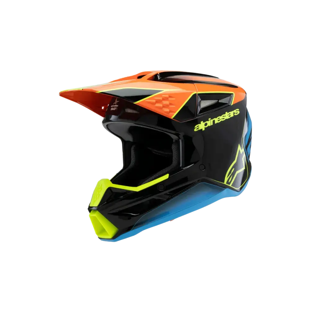 Casco para Niño Alpinestars SM3 Youth ECE06/DOT Fray Black/Orange/Yellow Fluo Glossy