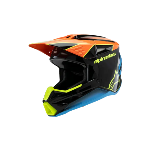 Casco para Niño Alpinestars SM3 Youth ECE06/DOT Fray Black/Orange/Yellow Fluo Glossy