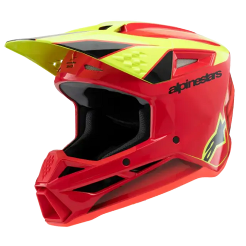 Casco para Niño Alpinestars SM3 Youth ECE06/DOT Fray Red/Yellow Fluo/Black Glossy