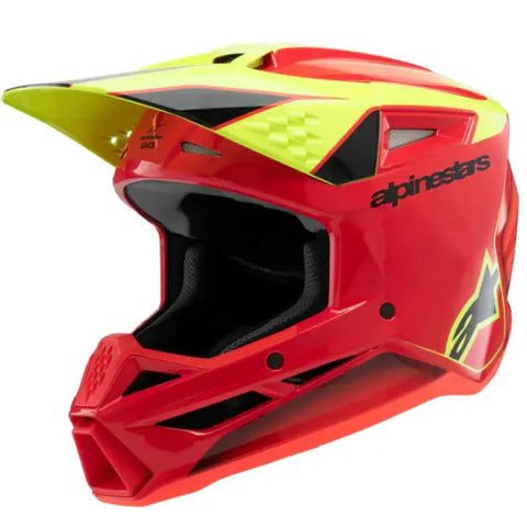 Casco para Niño Alpinestars SM3 Youth ECE06/DOT Fray Red/Yellow Fluo/Black Glossy