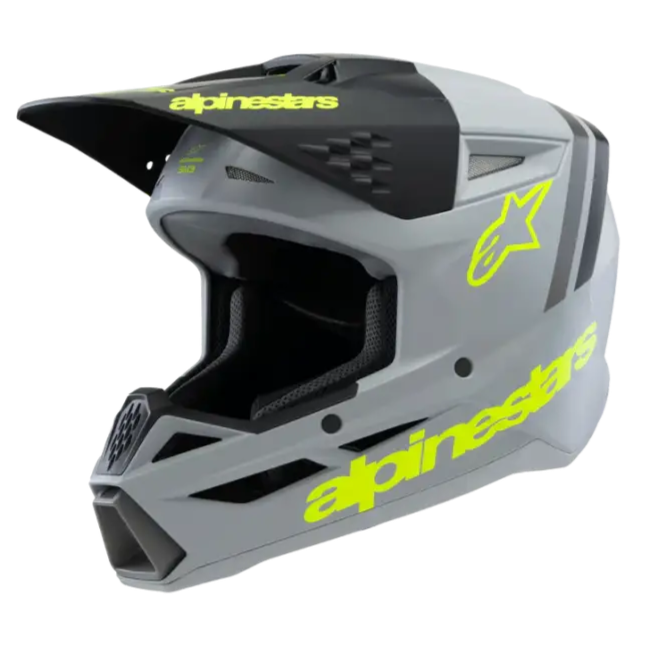Casco para Niño Alpinestars SM3 Youth ECE06/DOT Radium Gray/Black/Yellow Fluo Matte