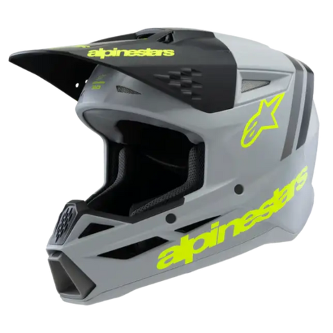Casco para Niño Alpinestars SM3 Youth ECE06/DOT Radium Gray/Black/Yellow Fluo Matte