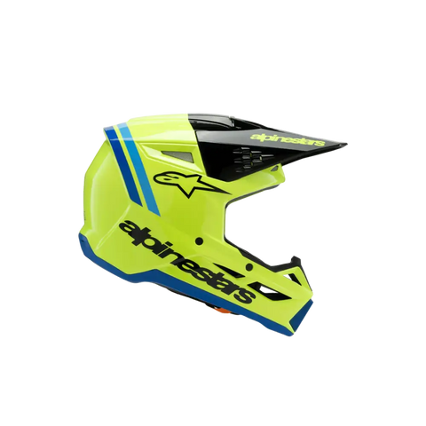 Casco para Niño Alpinestars SM3 Youth ECE06/DOT Radium Yellow Fluo/Black/Blue Glossy