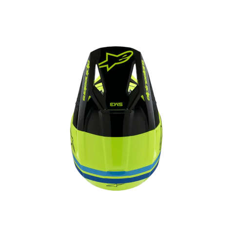 Casco para Niño Alpinestars SM3 Youth ECE06/DOT Radium Yellow Fluo/Black/Blue Glossy