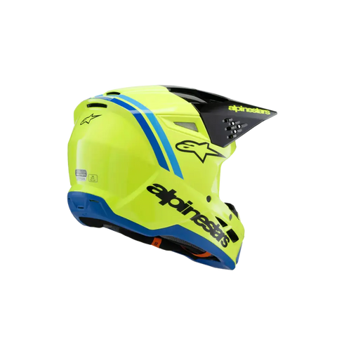 Casco para Niño Alpinestars SM3 Youth ECE06/DOT Radium Yellow Fluo/Black/Blue Glossy