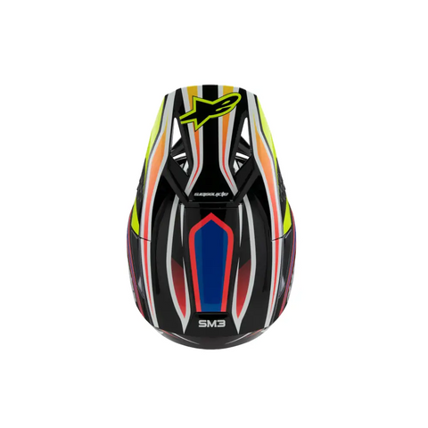 Casco para Niño Alpinestars SM3 Youth ECE06/DOT Wurx Black/Yellow Fluo/Blue Red Glossy