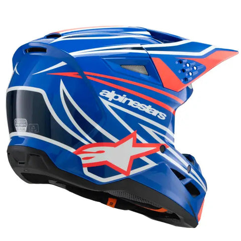 Casco para Niño Alpinestars SM3 Youth ECE06/DOT Wurx Blue/Red/White/Black Glossy, Talla YS