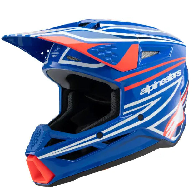 Casco para Niño Alpinestars SM3 Youth ECE06/DOT Wurx Blue/Red/White/Black Glossy, Talla YS